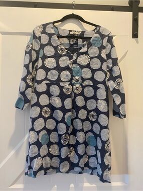 White Stuff Navy & White Printed Tunic Top/Dress